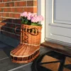 blomsterdekoration, pynt til haven, Støvle, flettet pil.